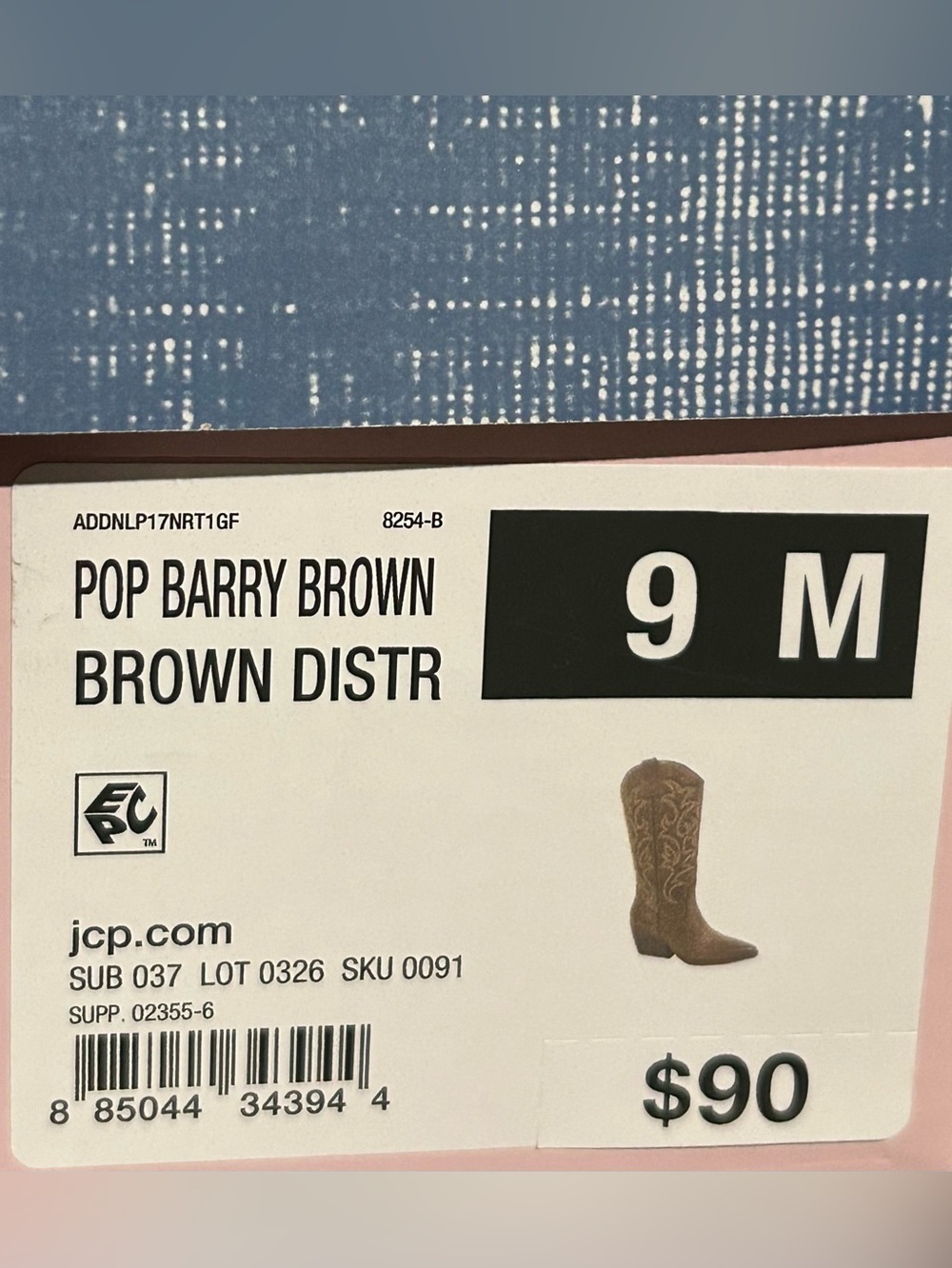 POP Barry Brown Western Tall Boots Embroidered Side Zip Cowboy Boots Women’s 9 - Picture 12 of 13